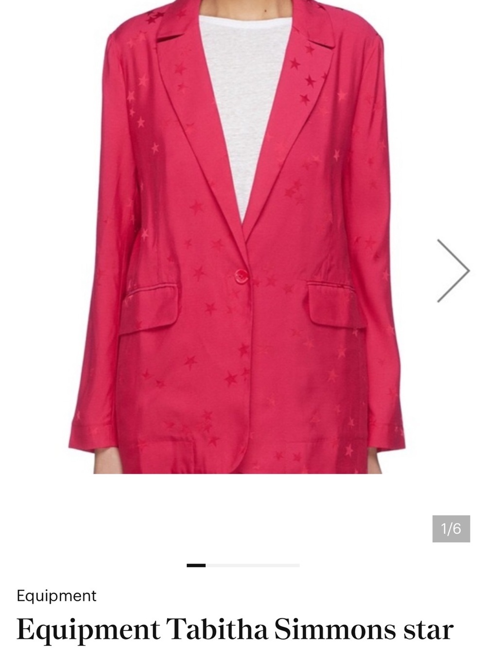 Equipment Pink Star-Print Single-Button Blazer